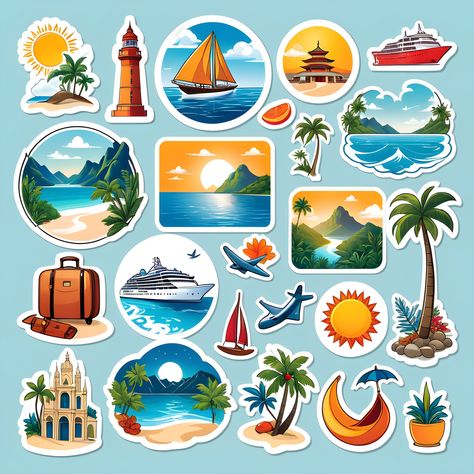 "Are you a Stickers Lover? Do you love collecting stickers? Or do you have children who love them and love collecting them? Look no further!! Perfect for Kid's Crafts and Scrapbooking!  Travel Lovers Stickers (Digital Download) PLEASE NOTE THIS IS A DIGITAL DOWNLOAD. YOU WILL NOT RECEIVE PHYSICAL PAPER STICKERS. Once you have downloaded the PDF I recommend using Sticker Mule for your stickers. https://www.stickermule.com/uk/products/sticker-sheets but please feel free to use the sticker supplier of your choice or you can purchase blank sticker sheets online, just type in \"Sticker Sheets\" in the search engine." Travel Stickers Printable, Collecting Stickers, Lovers Stickers, Sticker Mule, Travel Clipart, Stickers Digital, Sticker Template, Uk Products, Travel Stickers