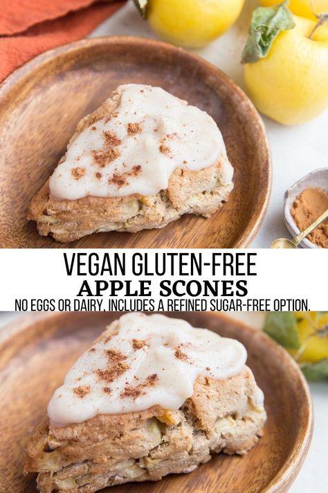 Dairy Free Scones, Healthy Scones, Apple Scones, Beautiful Baking, Vegan Scones, Gluten Free Scones, Gf Food, Vegan Apple, Paleo Baking