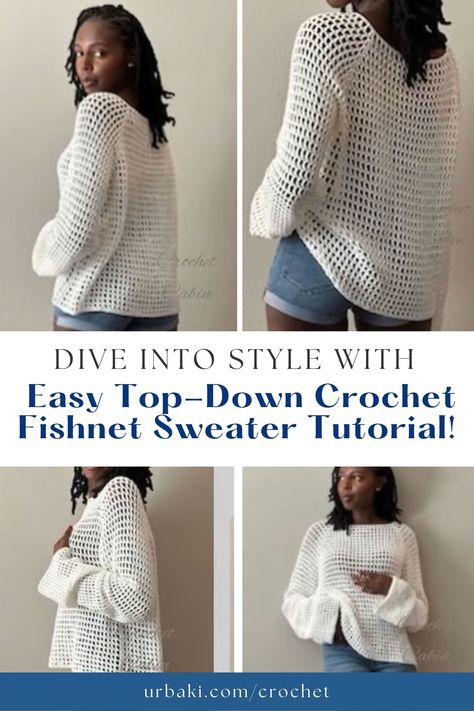 Crochet Over Sweater, Womens Sweater Crochet Pattern Free, Free Mesh Top Crochet Pattern, Boho Crochet Sweater Pattern Free, Lightweight Crochet Sweater, Crochet Tops Free Patterns Granny Square, Crochet Jersey Pattern Free, Mesh Crochet Sweater Pattern, Free Pattern Crochet Top