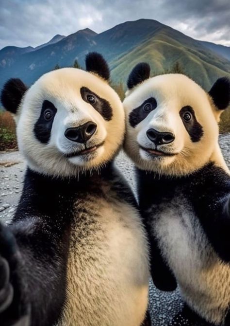 Panda Selfie, Pics Of Animals, Animal Selfies, All Animals Photos, Panda Bear Art, Funny Selfies, Cute Small Animals, Animal Portraits Art, Cute Animal Clipart