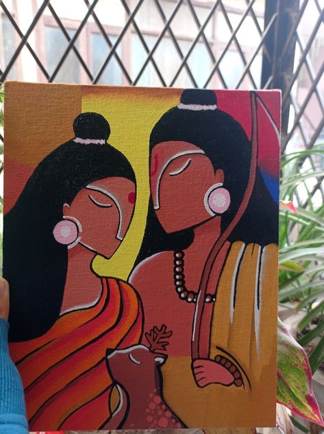 Ram Sita Painting Abstract, Ram Sita Modern Art, Sita Ram Rangoli Design, Ram Sita Painting Canvas, Ram Sita Rangoli For Diwali, Ram Sita Rangoli, Ram Sita Drawing, Ram And Sita, Lord Painting