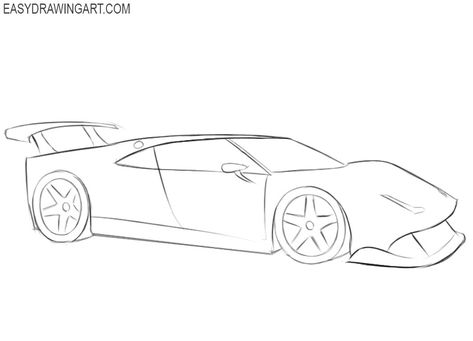 How to draw a Ferrari | Easy Drawing Art Ferrari Easy Drawing, Easy Car Drawing Simple, Auto Drawing Easy, How To Draw A Car Easy, Easy Car Sketch, Cool Car Drawings Easy, Car Drawings Easy, How To Draw A Car, Car Sketch Simple