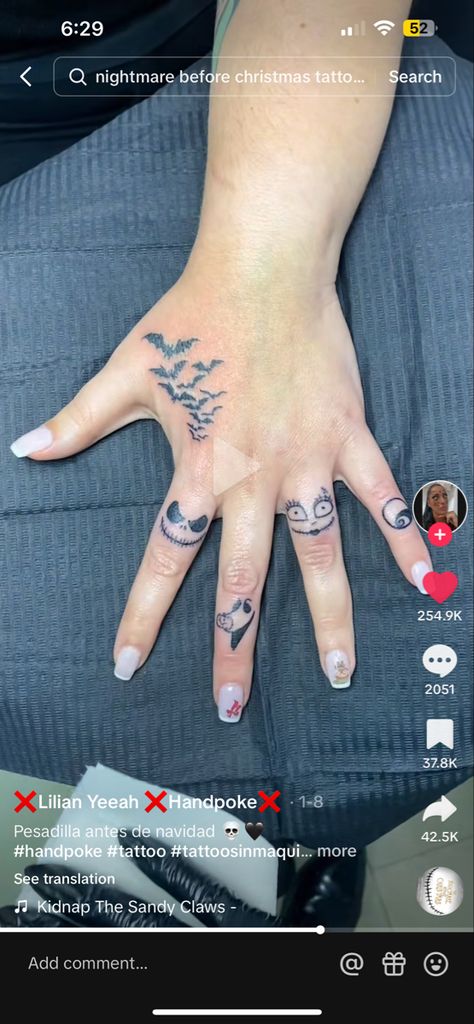 Jack And Sally Finger Tattoo, Jack And Sally Hand Tattoo, Nightmare Before Christmas Finger Tattoo, Nightmare Before Christmas Tiny Tattoos, Simple Jack And Sally Tattoo, Simple Nightmare Before Christmas Tattoos, Nightmare Before Christmas Hand Tattoo, Oogie Boogie Dice Tattoo, Jack And Sally Tattoo Small