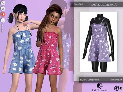 The Sims Resource - Lena Jumpsuit Cc The Sims 4 Kids Clothes Girl, Kids Outfits Sims 4 Cc, Sims 4 Kid Cc Clothes, Sims 4 Cc Clothes Children, Sims 4 Cc Children Clothes, Sims 4 Cc Child Clothes Girl, The Sims 4 Cc Children Clothing, Ts4 Cc Toddler Clothes, Sims4 Cc Kids Clothing