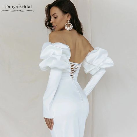 31.99US $ 20% OFF|Charming Puffy Satin Detachable Wedding Sleeves With Fit Arms Long Fingerless Gloves Bridal Accessories  DG267| |   - AliExpress Wedding Sleeves, Long Fingerless Gloves, Sleeved Wedding, Puffy Sleeves, Arm Workout, Sizing Chart, Bridal Accessories, Bride Dress, Fingerless Gloves