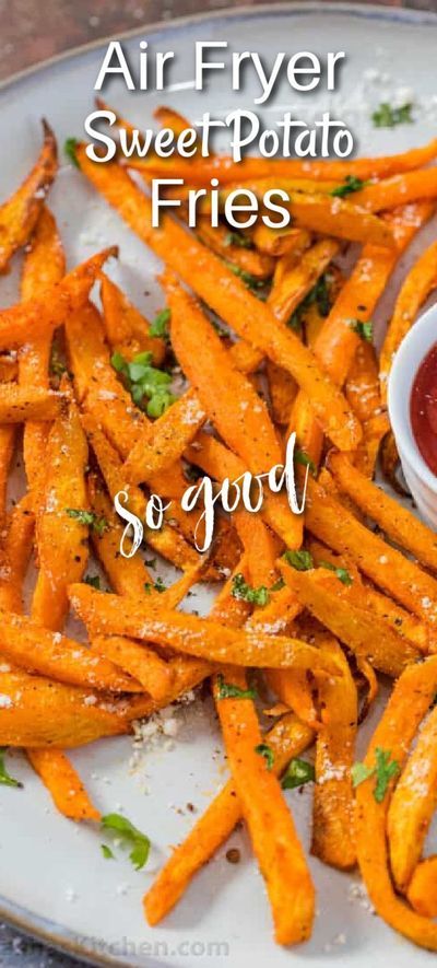 There is nothing better than homemade fries to satisfy that craving for ‘fast food’! These delicious fries are tossed in oil and seasoning then air-fried to perfection. It’s a quick and easy method to cook sweet potato fries. Air frying results in healthier fries because they aren’t deep-fried so they are super satisfying and you’ll feel good about your snack choices. With just a few staple kitchen ingredients, you can have these sweet potato fries cooking in no tim Cook Sweet Potato, Homemade Sweet Potato Fries, Sweet Potato Fries Recipe, Air Fryer Sweet Potato Fries, Healthy Fries, Sweet Potato Recipes Fries, Homemade Fries, Sweet Potato Fries Baked, Kitchen Ingredients