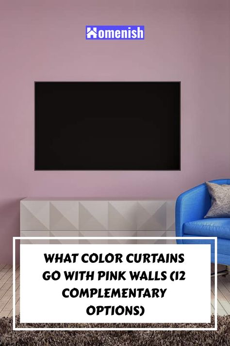 If there is one color that most people never really think of using for their interior walls, it is pink. This color is usually associated with feminine interiors, but it can surprisingly make any space appear more mature and elegant. To create a gender neutral design. Pairing the right curtain color with pink walls is essential in ensuring your room looks stylish. But whether you go for contrasting or complementing hues, our following ideas will help you blend the best curtain colors with any pi Curtains For Pink Walls Living Rooms, Dusty Pink Curtains, Pink Living Room Walls, Curtain Colors, Light Blue Curtains, Color Curtains, Geometric Curtains, Room Looks, Beige Curtains