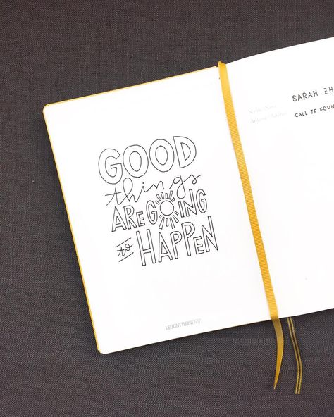 530 Likes, 17 Comments - sarah (@luckyletters) on Instagram: “i got a new journal for the summer!! it's yellow, bright, beautiful, and beautiful for the summer…” Ways To Fill A Notebook, Schrift Design, Bullet Journal Quotes, Bullet Journal How To Start A, Quotes Ideas, Bullet Journal Notebook, Hand Lettering Quotes, Bullet Journal Themes, Bullet Journal Writing