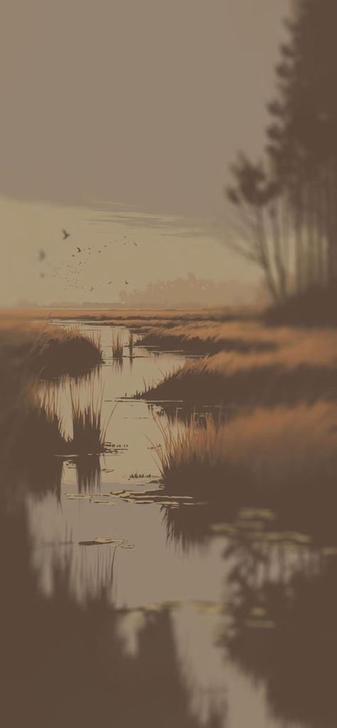 River Wallpaper Aesthetic, River Aesthetic Summer, Swamp Wallpaper, Marsh Wallpaper, Aesthetic Summer Wallpaper, River Aesthetic, Android Aesthetic, Aesthetic Wallpapers Iphone, Wallpaper For Phone