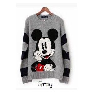 Mickey Mouse Printed Round Neck Sweater Grey Mickey Mouse Outfit, Cute Disney Outfits, Disney Souvenirs, Mens Dress Shirts, Disney Clothes, Mens Running Shoes, Disney Inspired Outfits, Mouse Print, Disney Fashion