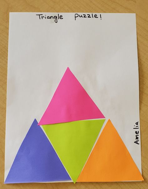 Triangle Pizza Craft Preschool, Triangle Lesson Plans Preschool, Triangle Crafts For Preschoolers, Triangle Shape Crafts For Preschool, Triangle Art Preschool, Triangle Activity For Preschool, Triangle Art For Toddlers, Triangle Preschool Activities, Triangle Shape Activities For Preschool