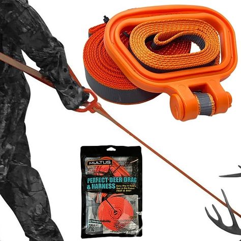 This product is a deer drag harness that is designed to make hauling deer easier and reduce strain on the body. It is made of lightweight and durable materials like polyester, HDPE, and nylon webbing. The strong stitching adds durability for long-term use. #hunting#ad#commissionsearned Moving Straps, Deer Hunters, Hunting Gifts, Hunting Accessories, Outdoor Store, A Deer, Hunting Gear, Deer Hunting, Feeling Special