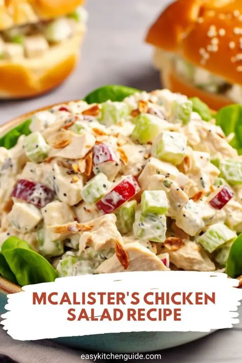 Mcalister’s Chicken Salad Recipe, Mcalisters Chicken Salad, Harvest Chicken Salad Recipe, Harvest Chicken Salad, Salad Appetizer Cups, Chicken Salads, Chicken Salad Recipe Easy, Kitchen Guide, Chicken Salad Recipe