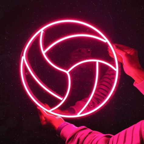 Volleyball LED Neon Sign Volleyball Led Light, Volleyball Pictures Ball, Volleyball Room Ideas, Volleyball Ball Aesthetic, Volleyball Themed Room, Volleyball Room Decor, Neon Volleyball, Volleyball Decor, Volleyball Room