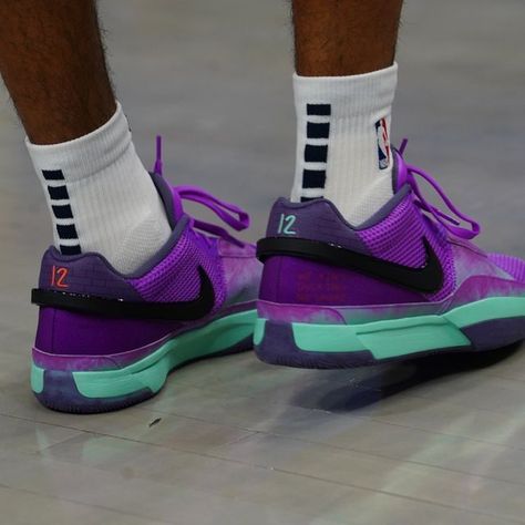 Ja 1 Shoes, Nike Ja 1, Ja Morant Nike Tech, Purple Mid-top Basketball Shoes, Nike Purple High-top Basketball Shoes, Purple High-top Basketball Shoes For Streetwear, Nike Purple Leather Basketball Shoes, Holiday Messages, Memphis Grizzlies