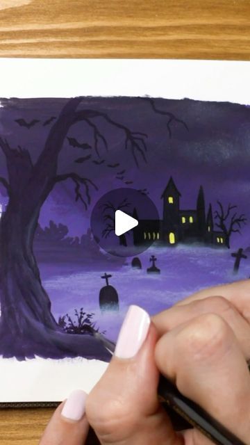 Ruth Wilshaw on Instagram: "My spooky little haunted house! If you want to give it a go you can find the tutorial for this over on my YouTube channel! 👻🍂 . Tag me if you paint it- I’d love to see!! ✨ . 🔮brushes are @kingartcompany  🔮gouache is @winsorandnewton  🔮paper is @artezaofficial linen watercolor book . . #halloween #spooky #hauntedhouse #gouachetutorial #gouache #gouacheart #gouacheillustration #illustration #halloweentutorial" Gouache Halloween, Ruth Wilshaw, Halloween Watercolor Illustration, Gouache Inspiration, Spooky Watercolor, Gouache Tutorial, Halloween Tutorial, Gouache Illustrations, Watercolor Books