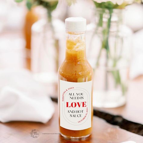 PRINTED | Sheet of 6 Hot Sauce Label | Bottle Label | Personalized Label | Hot Sauce Sticker | Party Gift | Wedding Favor | Hot Sauce Wedding Favors, Hot Sauce Label, Hot Sauce Favors, Wedding Favor Labels, Engagement Party Gifts, Favors Birthday, Etsy Wedding Favors, Rustic Wedding Centerpieces, Favor Labels