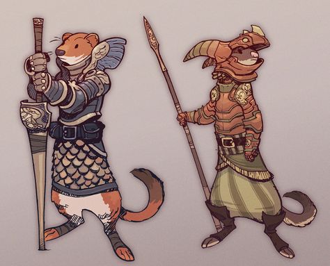 Stoat Warriors Fantasy Setting, Game Inspiration, Armors, Character Design References, Illustration Character Design, Character Creation, Dnd Characters, Creature Design, Fantasy Character Design