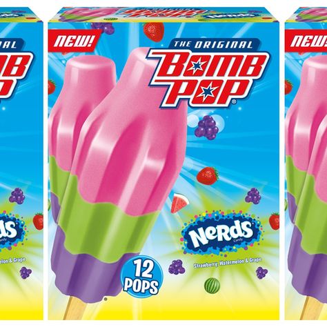 the original bomb pop nerds candy ice pops Candy Popsicles, Bomb Pops, Tart Strawberry, Candy Flavors, Ice Cream Novelties, Nerds Candy, Bomb Pop, Sweet Watermelon, Fruit Bar