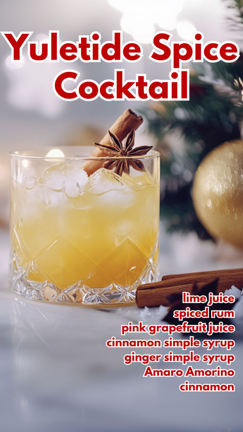 Yuletide Spice Cocktail Spiced Rum Christmas Cocktails, Spiced Rum Cocktails, Winter Gathering, Spiced Cocktail, Simple Syrups, Cinnamon Simple Syrup, Aromatic Bitters, Rum Cocktails, Best Cocktail Recipes