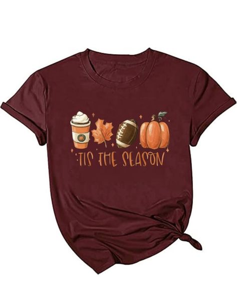 T-Shirt for Women Halloween Pumpkin Shirt Thanksgiving Family Funny Turkey Graphic Shirts Casual Autumn Tee Tops. at Amazon Women’s Clothing store Sweater Pumpkins, Pumpkin Spice Shirt, Thankful Shirt, Pumpkin Sweatshirts, Fall Coffee, Coffee Shirt, Pumpkin Shirt, Coffee Shirts, Thanksgiving Shirts