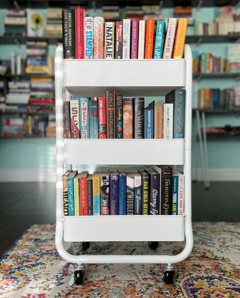 Reading Journal Ideas, Pure Aesthetic, Bookshelf Aesthetic, Book Carts, Bookshelf Inspiration, Book Cart, Book Corners, Book Organization, Dream Room Inspiration