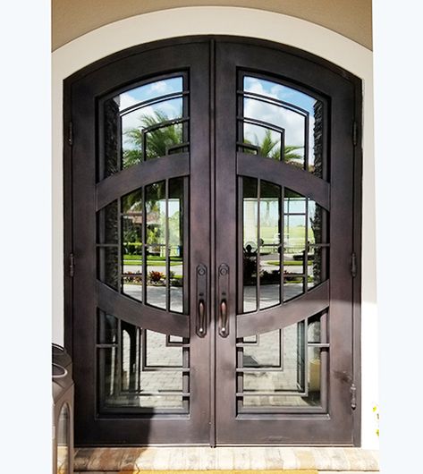 PS1948 - Abby Iron Doors Front Double Door, Wrought Iron Entry Doors, Iron Front Door, Iron Entry Doors, Elegant Entryway, Door Sweep, Double Front Doors, Wrought Iron Doors, Entry Door