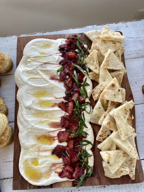 Whipped Feta Board, Feta Board, Blackberry Compote, Butter Board, Bagel Chips, Board Party, Savoury Biscuits, Cream Scones, Sweet Butter