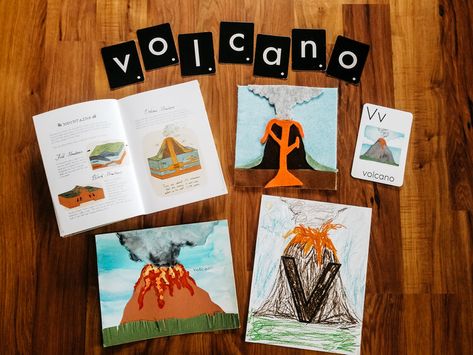 Volcano Unit Study, Volcano Eruption Experiment, Volcano Diagram, V Is For Volcano, Felt Puzzle, Volcano Projects, Mary Pope Osborne, Gail Gibbons, Volcano Experiment