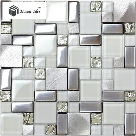 glitter fireplace | Glass Glitter Mosaic Tile Metallic Kitchen Backsplash Design Fireplace ... Gold Backsplash, Glitter Bathroom, Bathroom Glass Wall, Glass Mosaic Tile Backsplash, Metal Backsplash, Metal Tile Backsplash, Mosaic Backsplash Kitchen, Steel Backsplash, Stainless Steel Tile