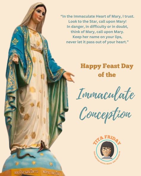 Feast Of Immaculate Conception, Happy Feast Day, Mama Mary, Immaculate Conception, Blessed Virgin, Blessed Virgin Mary, Good Morning Messages, Blessed Mother, Morning Messages