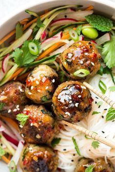 lemongrass aubergine neatballs close up Veggie Meatballs Recipe, Lemongrass Meatballs, Asian Meatballs, Lazy Cat Kitchen, Plats Healthy, Cat Kitchen, Lazy Cat, Meat Free, Vegan Dinners