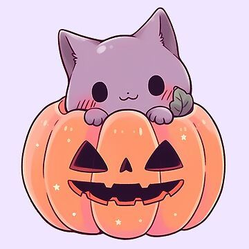 "Cute Kawaii Pastel Cat Hiding in Pumpkin" Sticker for Sale by PastelMagic | Redbubble Cat Pumpkin Drawing, Pumpkin Cat Drawing, Cat Stickers Kawaii, Cute Animals Stickers, Dibujos Halloween, Cat In Pumpkin, Cute Halloween Drawings, Kawaii Pumpkin, Pastel Cat