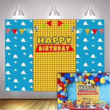 Material: vinyl(High resolution and quality & not easy fade). | Size: W x L= 7 x 5 ft (2.1mx1.5m);Lightweight,easy storage and carry. | Package:1PCS Vinyl backdrop.No pocket; No Stand; Pole Pocket or Color: Blue. Lattice Backdrop, Cartoon Theme Birthday Party, Cowboy Cartoon, Blue Sky White Clouds, Background Western, Shimmer Wall, Cartoon Theme, Little Cowboy, Colorful Birthday