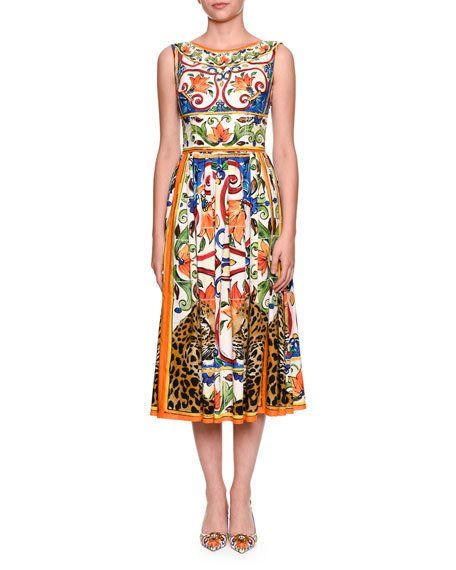 Dolce & Gabbana Maiolica Tile-Print Boat-Neck Midi Dress $1,495.00 Boat Neck Midi Dress, Tile Dress, Dolce Gabbana Dress, Tile Print, Bergdorf Goodman, Top Designers, Cotton Dresses, Pretty Dresses, Beautiful Outfits