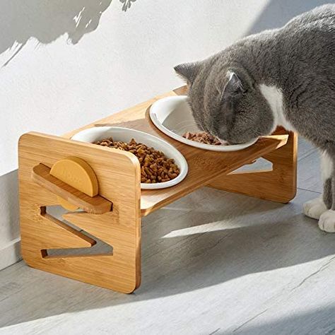 Pet Supplies : VODESON Raised Pet Bowls for Cats and Small Dogs,Dog Supplies Elevated Small Dog Cat Food and Water Bowls Adjusts to 4 Heights,Stand Feeder with 2 Ceramic Bowls and Anti Slip Feet : Amazon.com Elevated Dog Bowls, Cat Feeder, Feeding Station, Cat Feeding, Cat Pet Supplies, Cat Treats, Cat Bowls, Pet Furniture, Medium Dogs