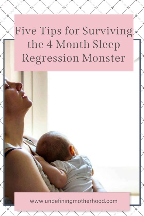 The 4 month sleep regression is a time in which your little one goes from sleeping for several hours at a time or overnight, to waking up every hour or so. It typically happens due to the developmental changes your infant is going through during that time. So how can you reclaim sleep for you and your bundle of joy? Click here for 5 tips for surviving the sleep regression monster! #sleeptraining #sleepregression #infants #baby #sleep 4 Month Sleep Regression, Get Some Sleep, Ivf Cycle, When They Cry, Sleep Routine, Sleep Cycle, Sleeping Habits, Sleep Training, Circadian Rhythm