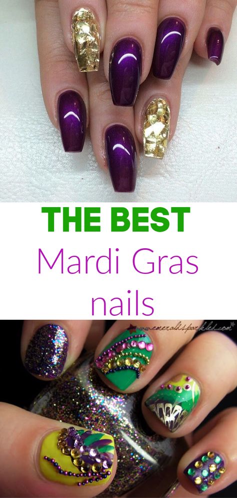 Mardi Gras Inspired Nails, Nola Nails New Orleans, New Orleans Nail Ideas, New Orleans Nails Designs, Mardi Gras Nail Art, New Orleans Nail Designs, Nola Nails, Mardi Gras Nails Acrylic, New Orleans Nails