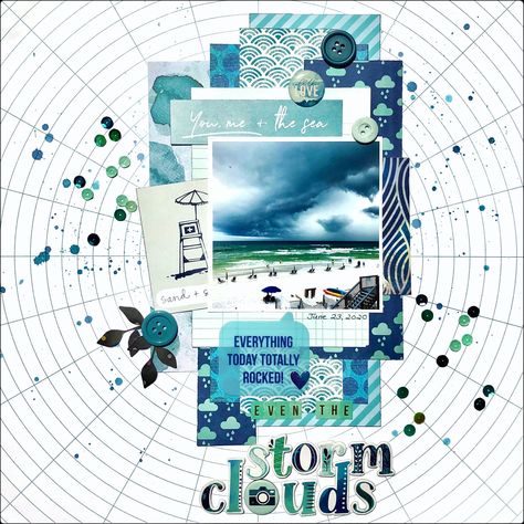 Storm Clouds - Scrapbook.com Holographic Paper, Grey Clouds, Storm Clouds, Pocket Cards, Paper Pads, White Sand, Scrapbooking Ideas, Page Layout, Project Life