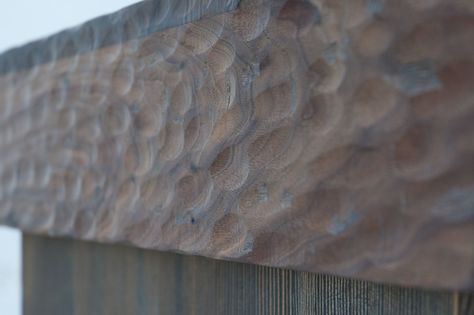 Walnut chiseled to create a hand-hewn texture|Unique wood finish| Nathaniel B Klark Face Frames, Stone Veneer, Afro Art, Custom Woodworking, Custom Cabinetry, Face Framing, San Francisco Bay, San Francisco Bay Area, Architectural Elements