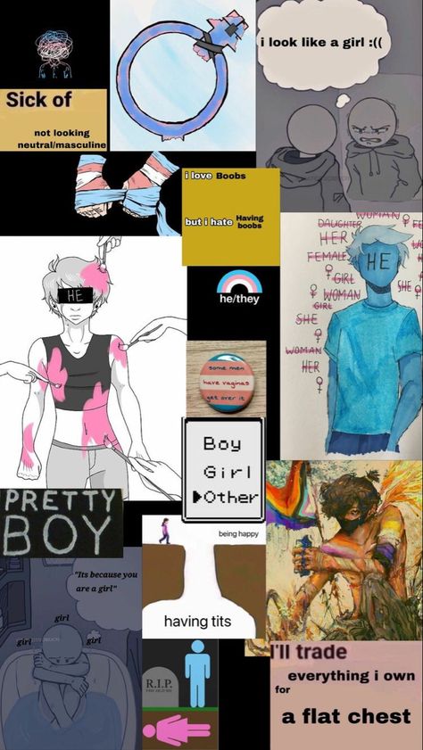 Trans Reference Drawing, Transphobic Art, Trans And Nonbinary Wallpaper, Gender Confusion Art, Trans Masc Dysphoria Art, Ftm Body Dysphoria Art, Dysphoria Art Gender, Transboy Aesthetic Wallpaper, Transmasc Aesthetic Wallpaper