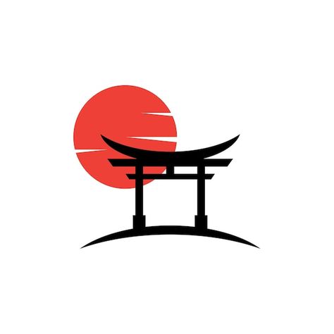 Japan Vector Illustration, Tori Gate Tattoo Design, Torii Gate Wallpapers, Torii Gate Illustration, Tori Gate Tattoo, Torii Gate Tattoo, Shrine Tattoo, Japan Logo Design, Japanese Inspired Tattoos