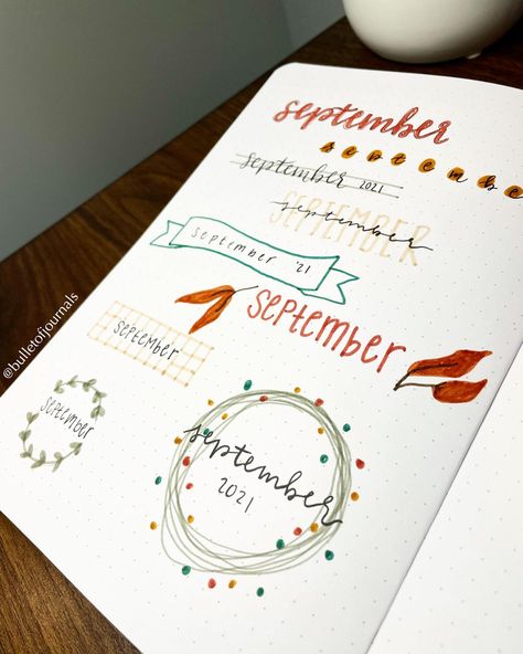 November Header Ideas, September Header, September Font, Easy Fonts To Write, Headers Ideas, Month Headers, Ideas For Bullet Journal, September Writing, Popular Free Fonts