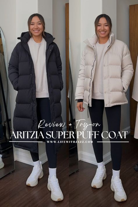 Aritzia Super Puff Coat Review + Try-On - LIFE WITH JAZZ Aritzia Long Puffer Jacket Outfit, Aritzia Super Puff Modern Taupe, Aritzia Puffer Jacket Outfit, Longline Puffer Jacket Outfit, Super Puff Aritzia Outfit, Aritzia Super Puff Mid, Super Puff Outfit, Aritzia Super Puff Long, The Super Puff Aritzia