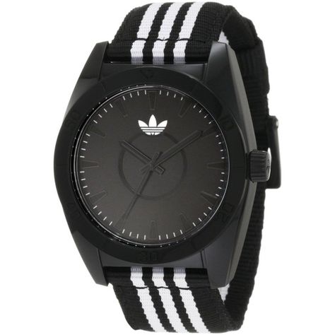 Adidas Men's Santiago Two-Tone Cloth Quartz Watch ($49) ❤ liked on Polyvore featuring men's fashion, men's jewelry, men's watches, black, mens watches, mens leather strap watches, mens two tone watches, mens watches jewelry and mens quartz watches Adidas Watch, Mens Watches Black, Rolex Men, Adidas Outfit, Men's Watches, Men's Jewelry, Black Watch, Watches Jewelry, Casio Watch