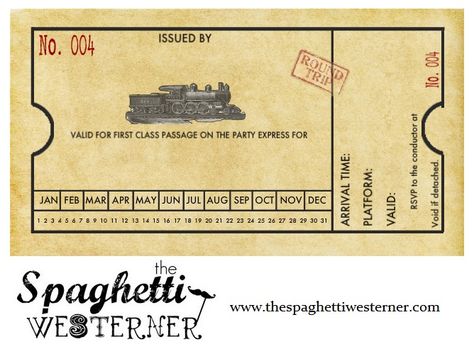 Free printable - customizable train invitation for birthday parties, baby showers, etc. Template Tiket, Vintage Train Ticket, Train Ticket Invitations, Ticket Template Free, Train Invitation, Printable Tickets, Train Ticket, Train Theme, Trains Birthday Party