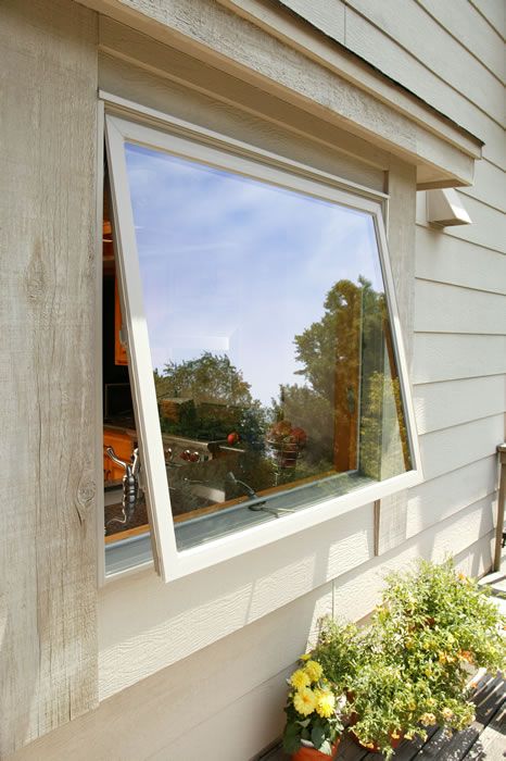 A nice option to replace older "push-out" windows Awning Windows Kitchen, Windows Style, Modern Kitchen Window, Window Options, Awning Window, Kitchen Window Design, Aluminum Awnings, Awning Windows, Energy Efficient Windows