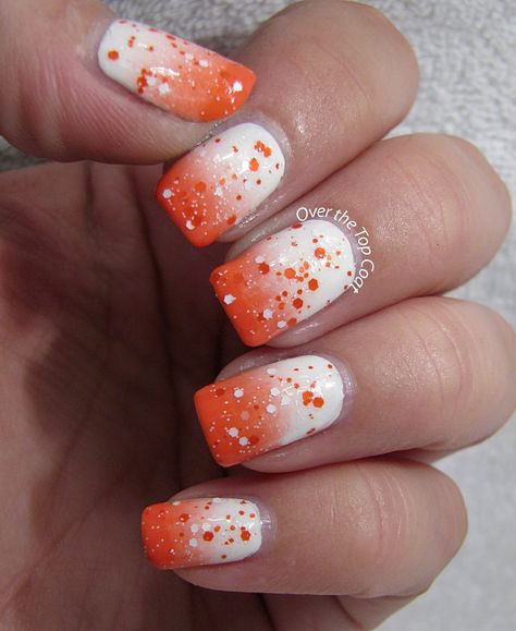 Auburn Football Nails Designs, Tennessee Vols Nails Ideas, Tennessee Volunteers Nails, Tn Football Nails, Tennessee Nail Ideas, Orange Football Nails, Tennessee Vols Nails Designs, University Of Tennessee Nails, Tennessee Football Nails