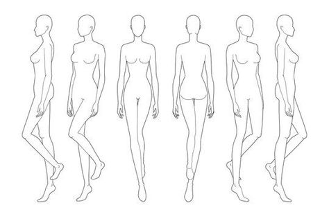 Mannequin Drawing, Girl Template, Side View Drawing, Fashion Sketch Template, Fashion Figure Templates, Model Template, Fashion Sketching, Fashion Template, Human Figure Sketches