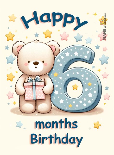 Happy 6 Months Birthday Happy Half Birthday Wishes, 6 Meses Bebe Celebracion, Baby Birthday Wishes, Happy 6 Months, 6 Month Birthday, Happy Birthday Month, Happy Half Birthday, Wishes For Baby Boy, Six Month Baby